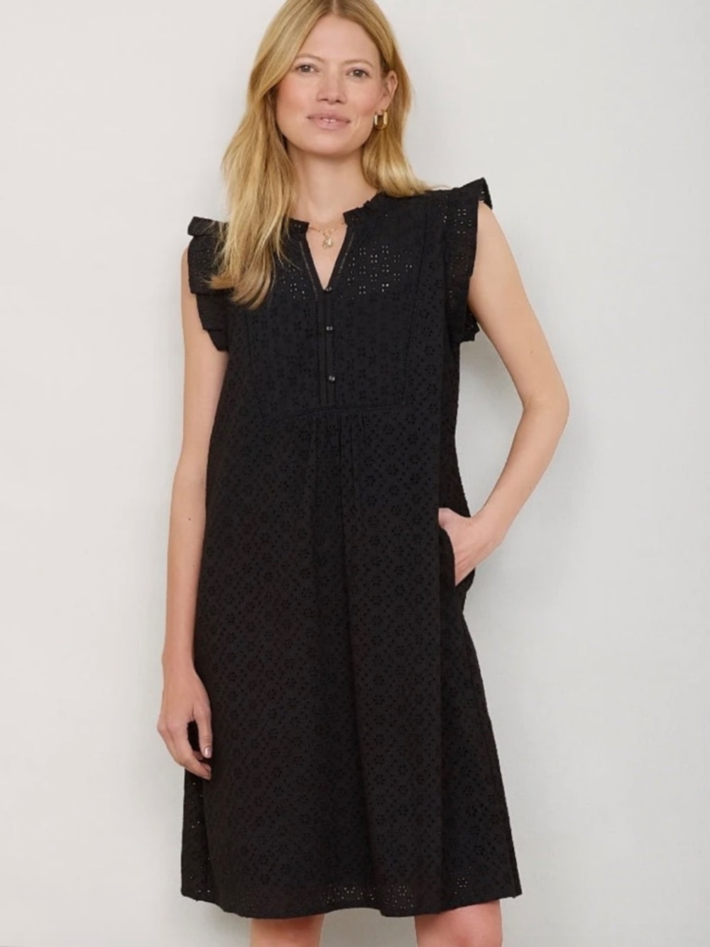 Wyse London Tabitha Short Broderie Dress - Size 6